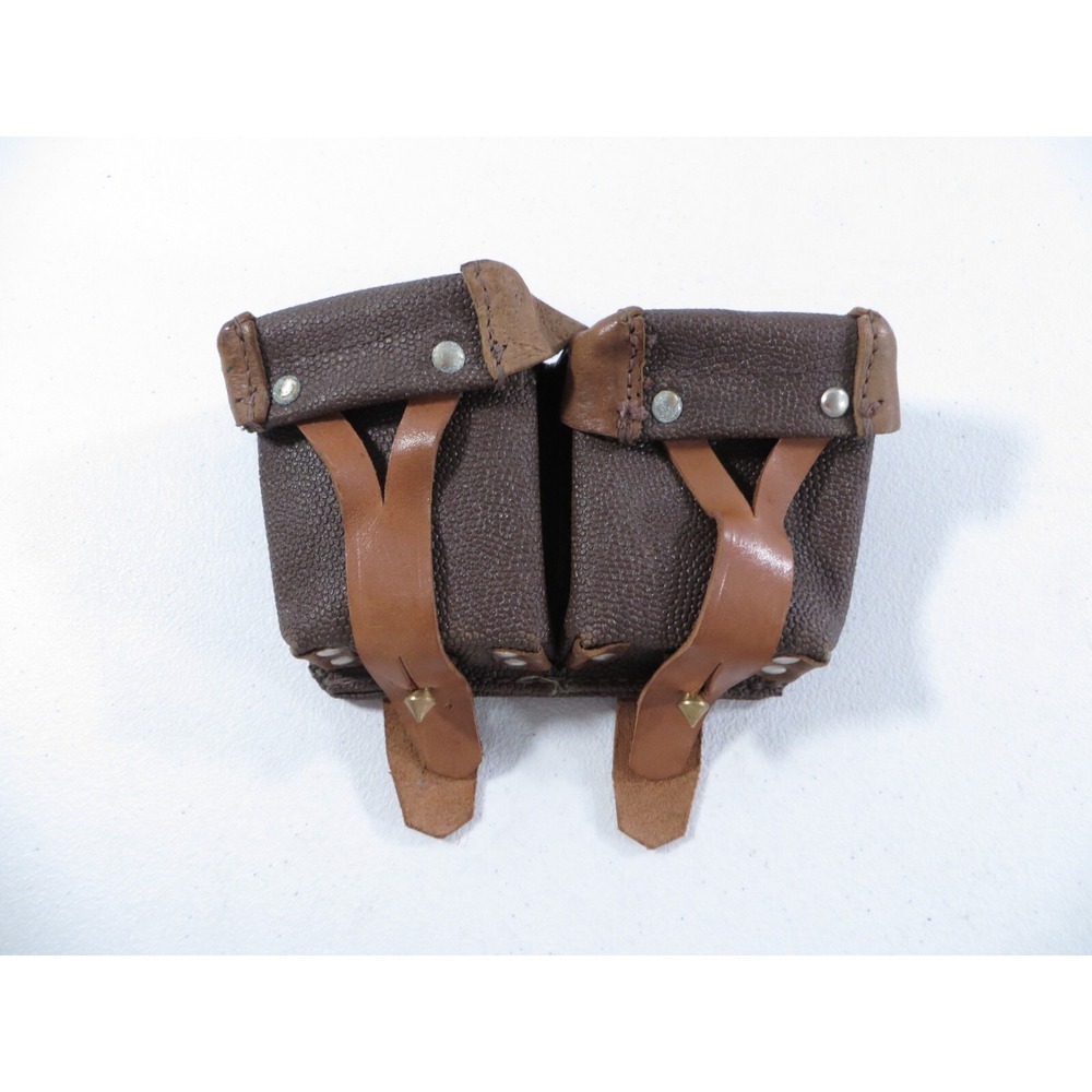 Mosin Nagant Dual Leather Ammo Pouch Russian USSR Dated 1952